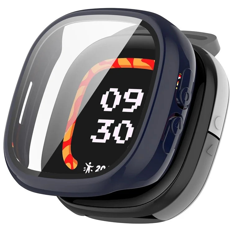 For Fitbit Ace LTE Hard PC Watch Case Overall Protective Cover with HD Tempered Glass Film