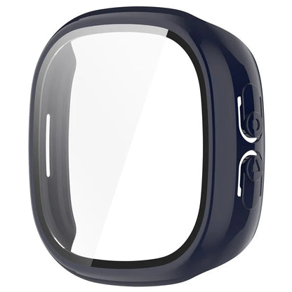 For Fitbit Ace LTE Hard PC Watch Case Overall Protective Cover with HD Tempered Glass Film