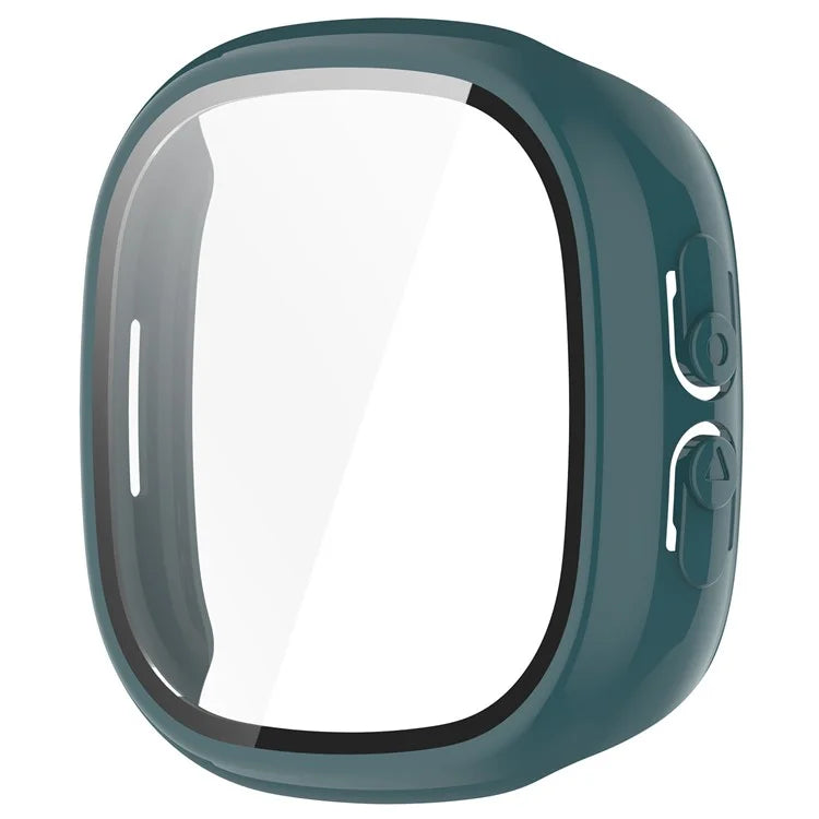 For Fitbit Ace LTE Hard PC Watch Case Overall Protective Cover with HD Tempered Glass Film