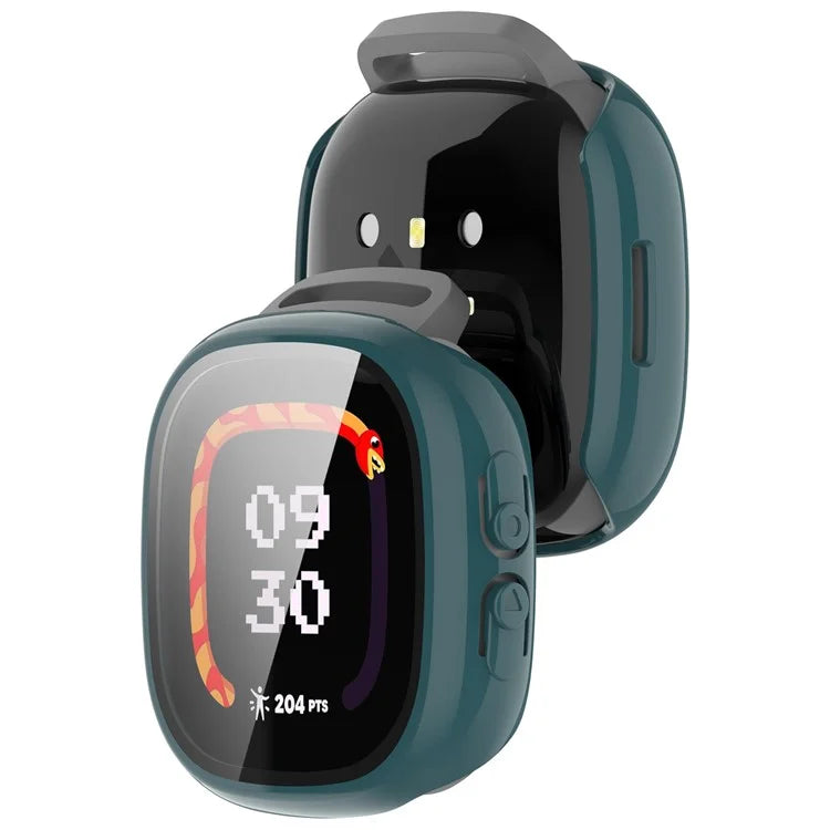 For Fitbit Ace LTE Hard PC Watch Case Overall Protective Cover with HD Tempered Glass Film