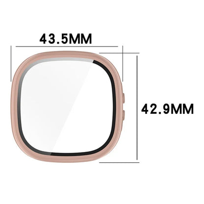 For Fitbit Ace LTE Hard PC Watch Case Overall Protective Cover with HD Tempered Glass Film