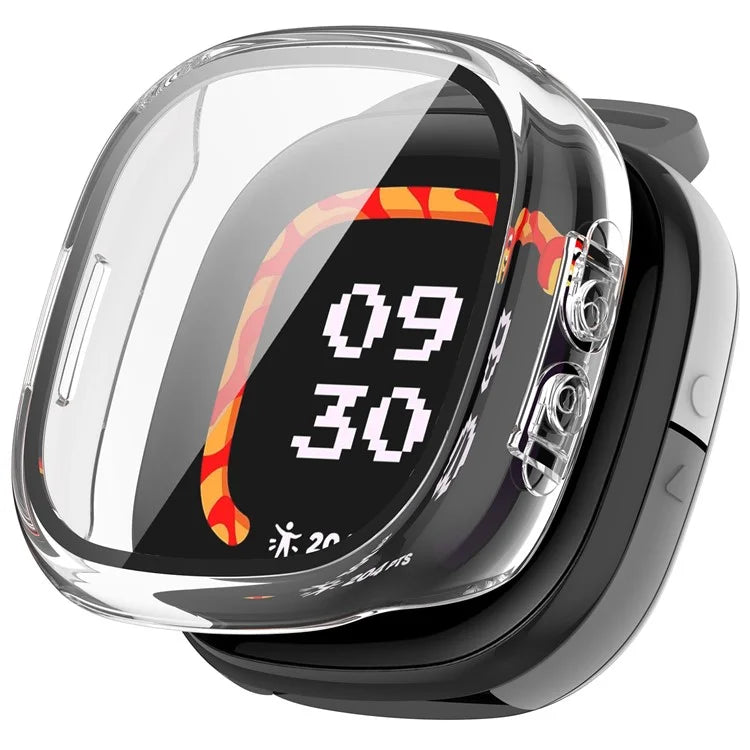 For Fitbit Ace LTE Hard PC Watch Case Overall Protective Cover with HD Tempered Glass Film