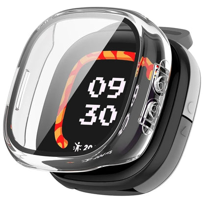 For Fitbit Ace LTE Hard PC Watch Case Overall Protective Cover with HD Tempered Glass Film