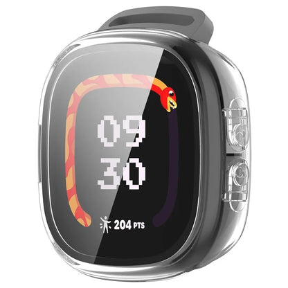 For Fitbit Ace LTE Hard PC Watch Case Overall Protective Cover with HD Tempered Glass Film