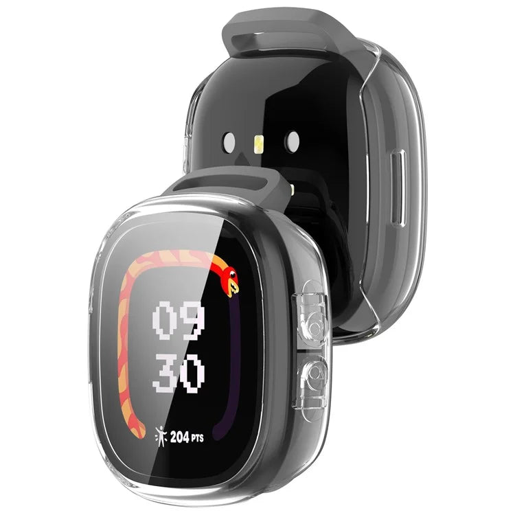 For Fitbit Ace LTE Hard PC Watch Case Overall Protective Cover with HD Tempered Glass Film