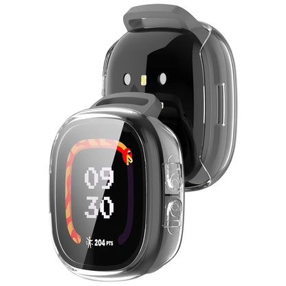 For Fitbit Ace LTE Hard PC Watch Case Overall Protective Cover with HD Tempered Glass Film