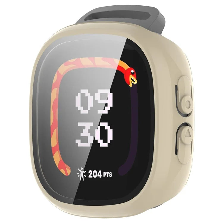 For Fitbit Ace LTE Hard PC Watch Case Overall Protective Cover with HD Tempered Glass Film