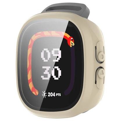 For Fitbit Ace LTE Hard PC Watch Case Overall Protective Cover with HD Tempered Glass Film