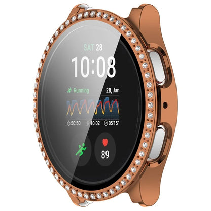For Samsung Galaxy Watch7 44mm Shiny Rhinestone Watch Case Integrated with Tempered Glass Film