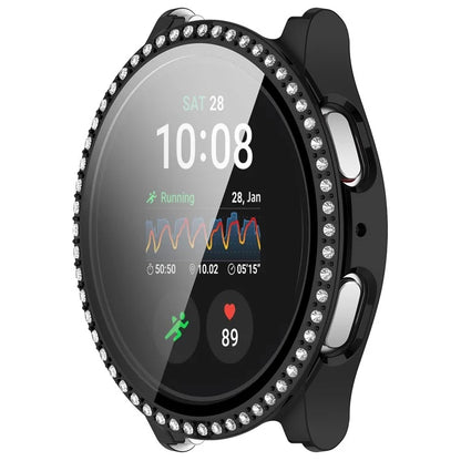 For Samsung Galaxy Watch7 40mm Rhinestone Decor PC Watch Case Integrated with Tempered Glass Film