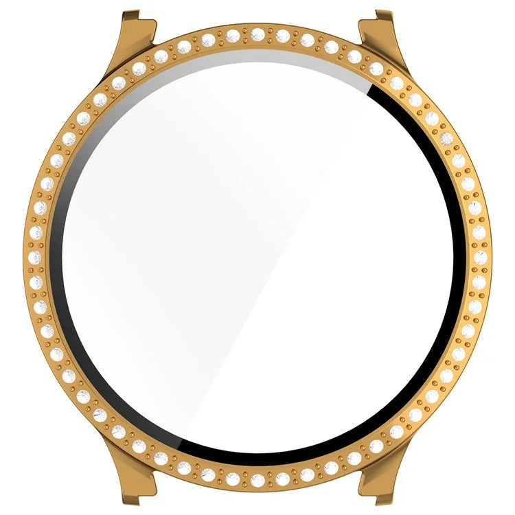 For Samsung Galaxy Watch7 40mm Rhinestone Decor PC Watch Case Integrated with Tempered Glass Film
