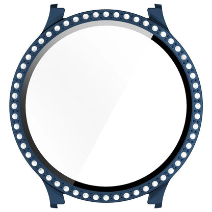 For Samsung Galaxy Watch7 40mm Rhinestone Decor PC Watch Case Integrated with Tempered Glass Film