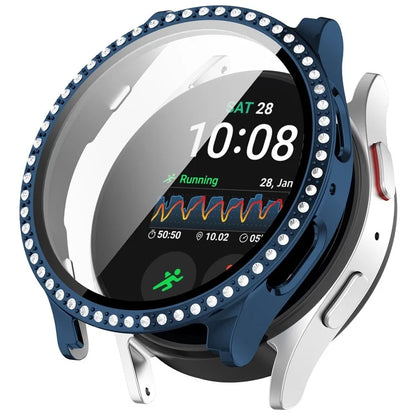 For Samsung Galaxy Watch7 44mm Bling Case Electroplating PC Watch Cover with Built-In Screen Protector