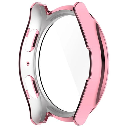 For Samsung Galaxy Watch7 40mm Case Electroplating Hard PC Watch Case Cover with Tempered Glass Film