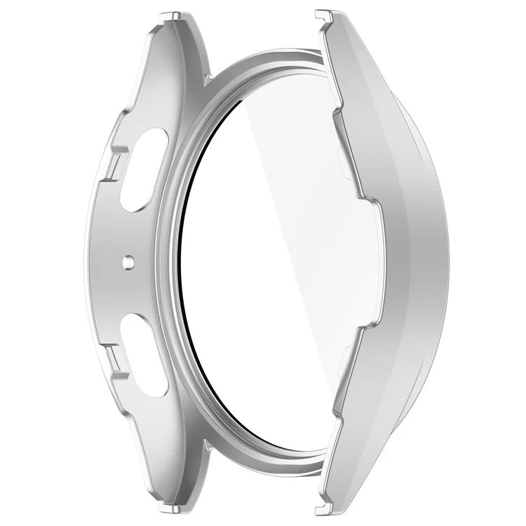 For Samsung Galaxy Watch7 44mm PC Watch Case Anti-Scratch Cover with Tempered Glass Film - Pink