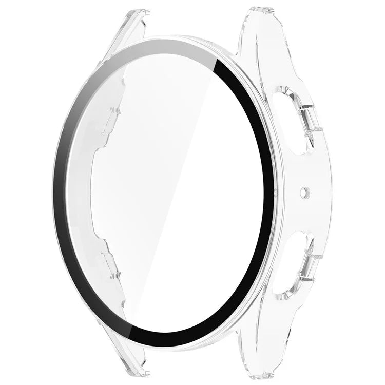 For Samsung Galaxy Watch7 44mm Case Hard PC Overall Protective Cover with Tempered Glass Film