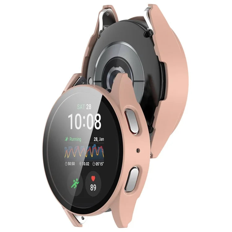 For Samsung Galaxy Watch7 44mm Case Hard PC Overall Protective Cover with Tempered Glass Film