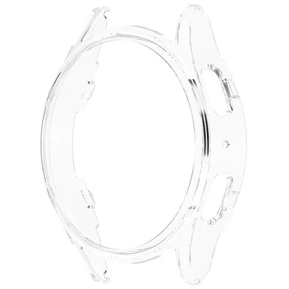For Samsung Galaxy Watch7 44mm Clear Watch Case Half Wrap PC Watch Cover Protector - Champagne Gold