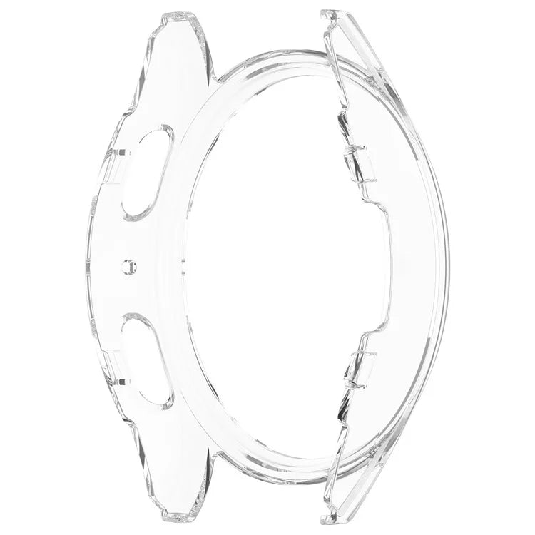 For Samsung Galaxy Watch7 44mm Clear Watch Case Half Wrap PC Watch Cover Protector - Champagne Gold