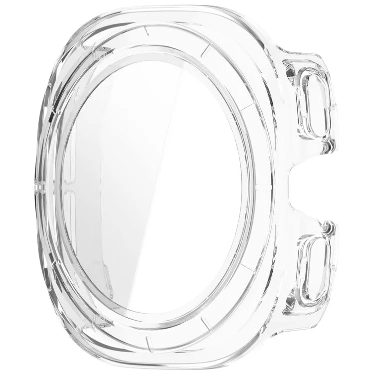 For Samsung Galaxy Watch Ultra 47mm PC Watch Case Anti-Scratch Cover with Tempered Glass Film - Pink