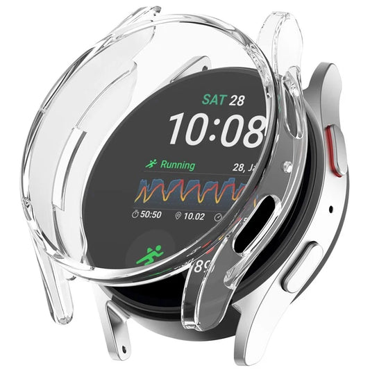For Samsung Galaxy Watch7 40mm Clear Watch Case Half Wrap TPU Watch Cover Protector