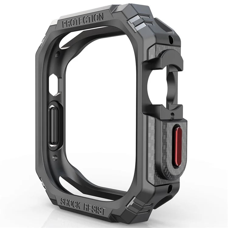 For Apple Watch Ultra 2 49mm / Ultra 49mm Carbon Fiber Smart Watch Case Anti-Scratch Protective Frame