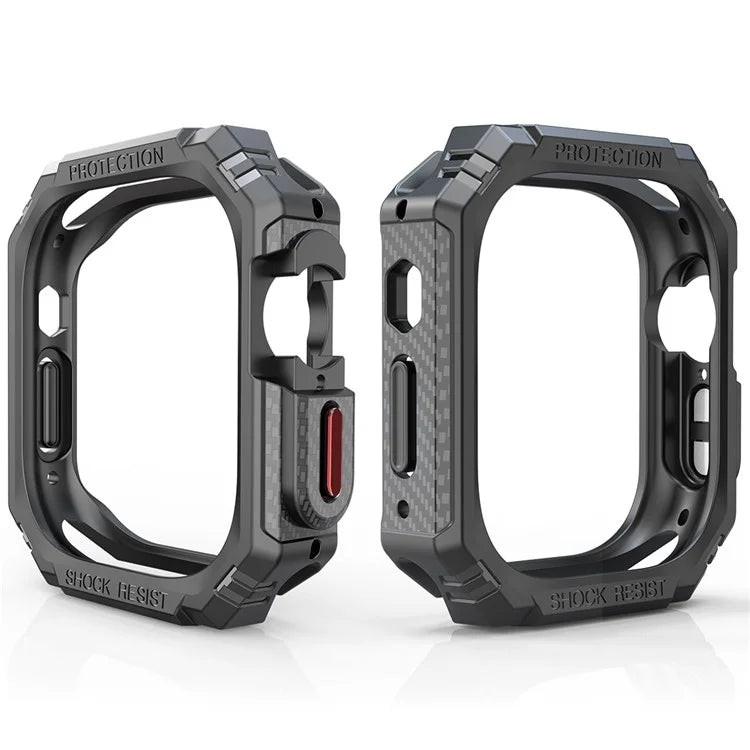 For Apple Watch Ultra 2 49mm / Ultra 49mm Carbon Fiber Smart Watch Case Anti-Scratch Protective Frame