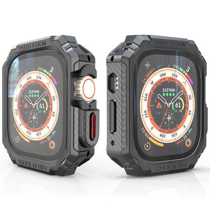 For Apple Watch Ultra 2 49mm / Ultra 49mm Carbon Fiber Smart Watch Case Anti-Scratch Protective Frame