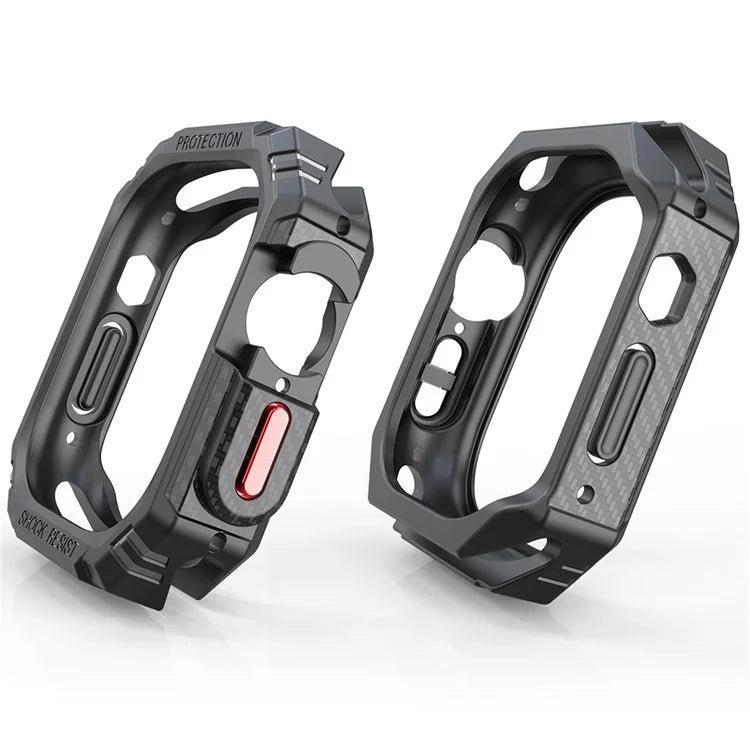 For Apple Watch Ultra 2 49mm / Ultra 49mm Carbon Fiber Smart Watch Case Anti-Scratch Protective Frame