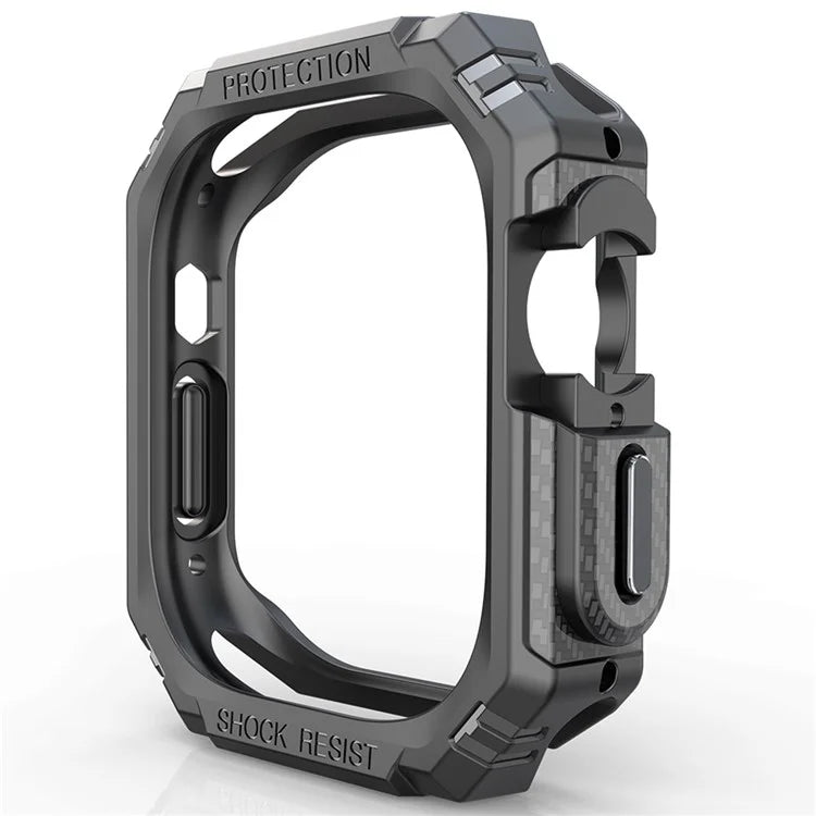 For Apple Watch Ultra 2 49mm / Ultra 49mm Carbon Fiber Smart Watch Case Anti-Scratch Protective Frame