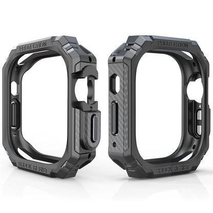 For Apple Watch Ultra 2 49mm / Ultra 49mm Carbon Fiber Smart Watch Case Anti-Scratch Protective Frame