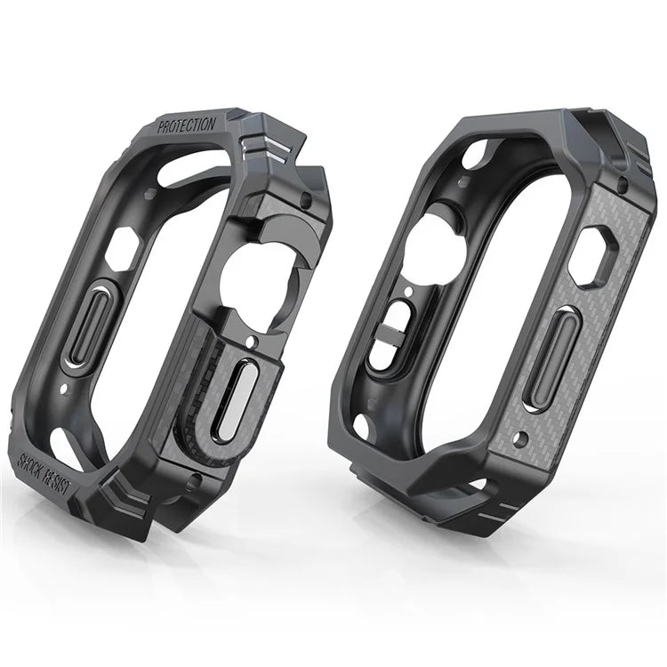 For Apple Watch Ultra 2 49mm / Ultra 49mm Carbon Fiber Smart Watch Case Anti-Scratch Protective Frame