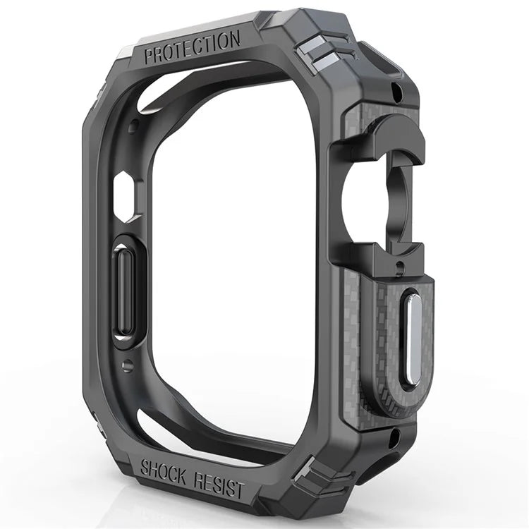 For Apple Watch Ultra 2 49mm / Ultra 49mm Carbon Fiber Smart Watch Case Anti-Scratch Protective Frame