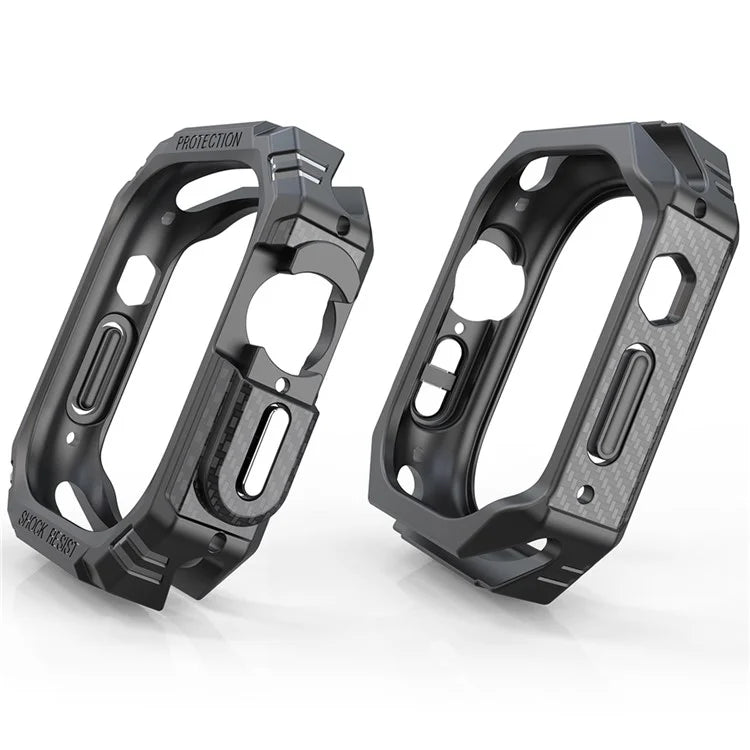 For Apple Watch Ultra 2 49mm / Ultra 49mm Carbon Fiber Smart Watch Case Anti-Scratch Protective Frame