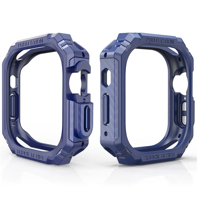 For Apple Watch Ultra 2 49mm / Ultra 49mm Carbon Fiber Smart Watch Case Anti-Scratch Protective Frame