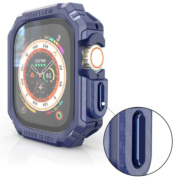 For Apple Watch Ultra 2 49mm / Ultra 49mm Carbon Fiber Smart Watch Case Anti-Scratch Protective Frame