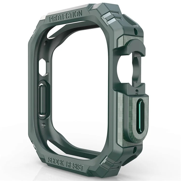 For Apple Watch Ultra 2 49mm / Ultra 49mm Carbon Fiber Smart Watch Case Anti-Scratch Protective Frame