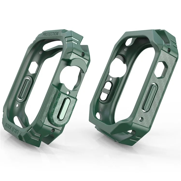 For Apple Watch Ultra 2 49mm / Ultra 49mm Carbon Fiber Smart Watch Case Anti-Scratch Protective Frame