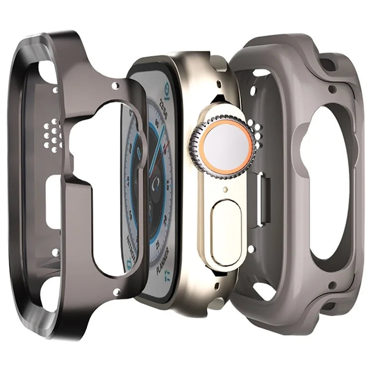 For Apple Watch Ultra / Ultra 2 49mm Protector Aluminum Titanium Alloy+TPU Watch Frame Case