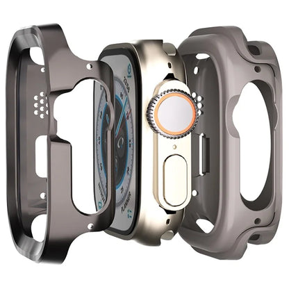 For Apple Watch Ultra / Ultra 2 49mm Protector Aluminum Titanium Alloy+TPU Watch Frame Case