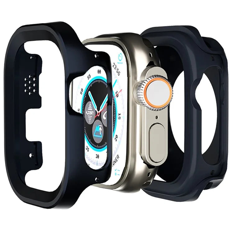 For Apple Watch Ultra / Ultra 2 49mm Protector Aluminum Titanium Alloy+TPU Watch Frame Case