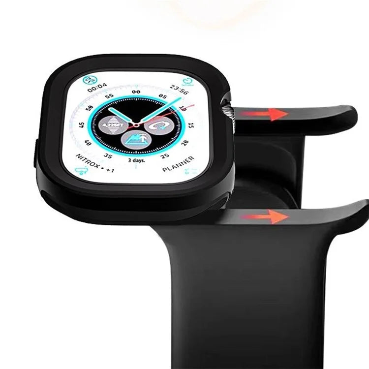 For Apple Watch Ultra / Ultra 2 49mm Protector Aluminum Titanium Alloy+TPU Watch Frame Case
