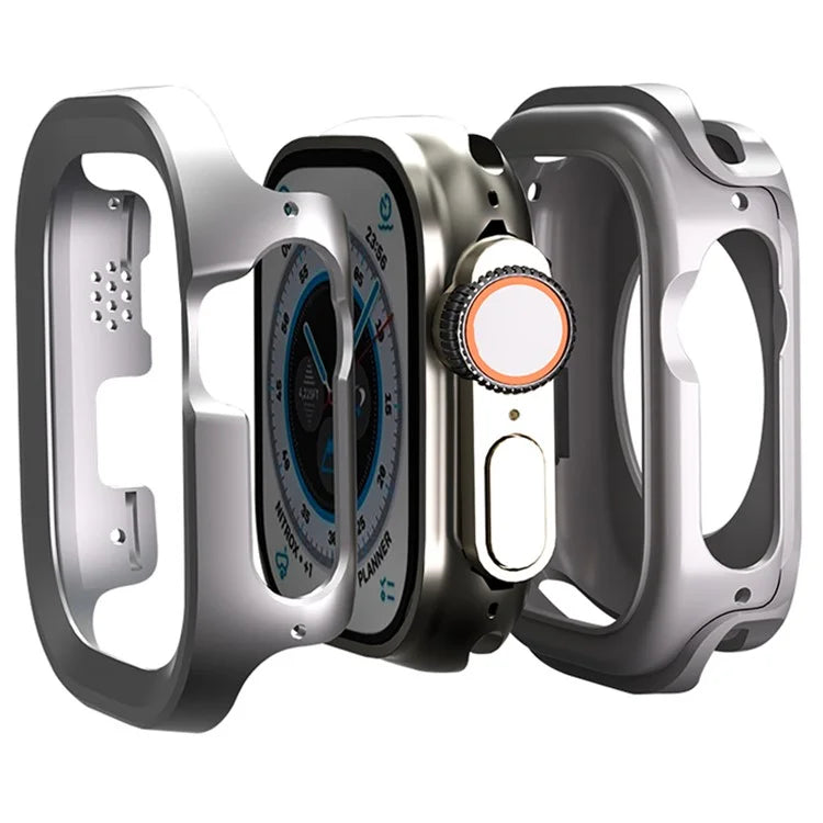 For Apple Watch Ultra / Ultra 2 49mm Protector Aluminum Titanium Alloy+TPU Watch Frame Case