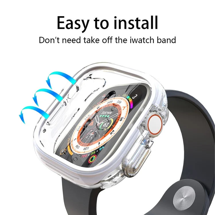 For Apple Watch Ultra / Ultra 2 49mm Hollow-Out PC+TPU Protection Cover Watch Frame Case