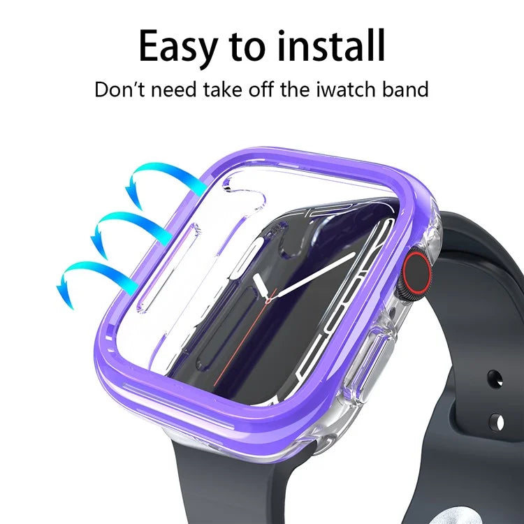 For Apple Watch Series 7 / 8 / 9 45mm Hollow-Out PC+TPU Protection Cover Watch Frame Case