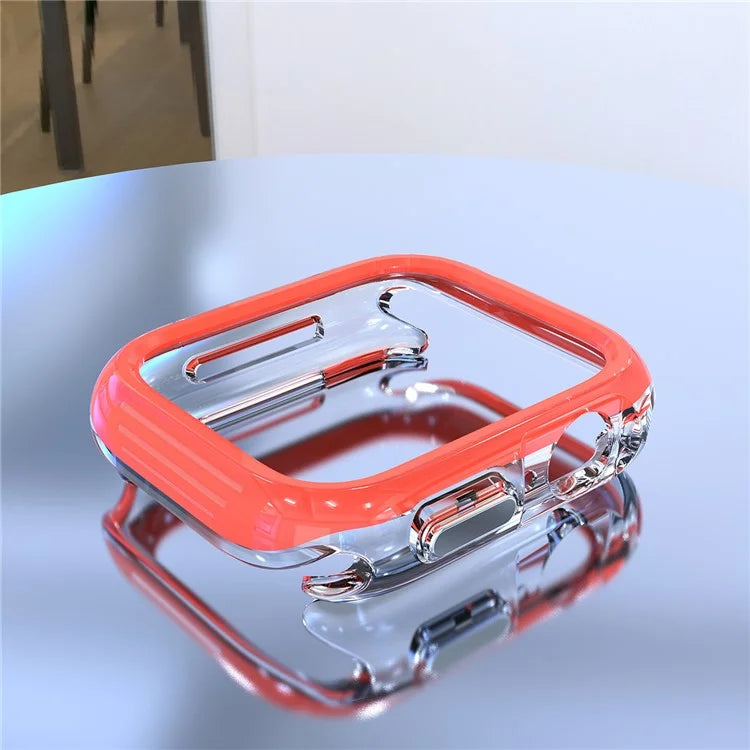 For Apple Watch 7 / 8 / 9 41mm Hollow-Out PC+TPU Protection Cover Watch Frame Case
