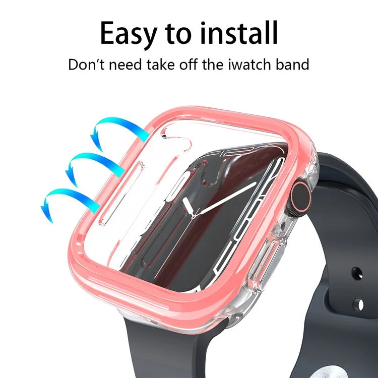 For Apple Watch 7 / 8 / 9 41mm Hollow-Out PC+TPU Protection Cover Watch Frame Case