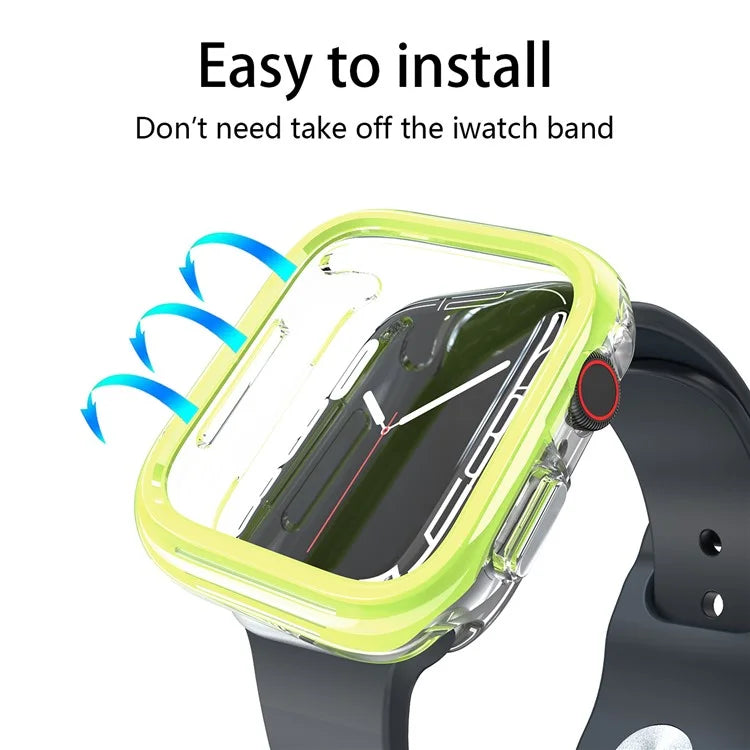 For Apple Watch 7 / 8 / 9 41mm Hollow-Out PC+TPU Protection Cover Watch Frame Case