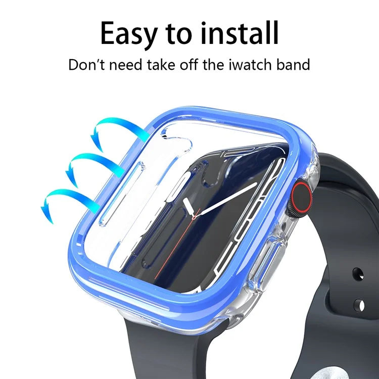 For Apple Watch 7 / 8 / 9 41mm Hollow-Out PC+TPU Protection Cover Watch Frame Case