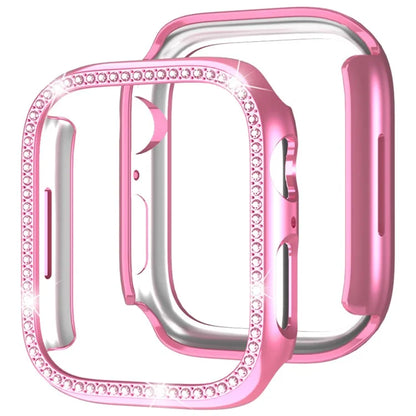 For Apple Watch Ultra 49mm  /  Ultra 2 49mm Rhinestone Decor Hollow Out Electroplating PC Watch Case